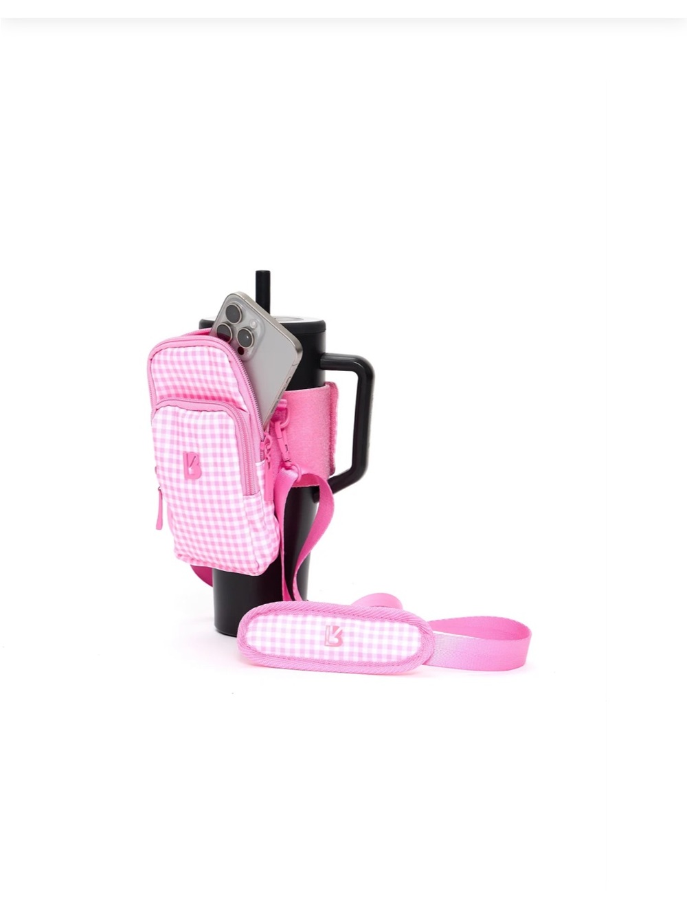 BuffBunny Pink Gingham Water Bottle Bag/Organizer/Sleeve - Picture 8 of 8